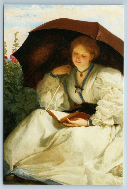 PRETTY WOMAN LADY read BOOK Umbrella Romantic by Perugini NEW Postcard