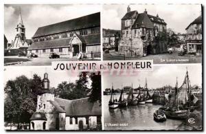 Modern Postcard Honfleur The outer harbor The Lieutenancy The church ND Grace