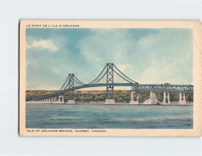Postcard Isle Of Orleans Bridge, Canada