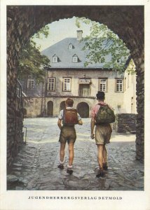 Detmold German Youth Hiking 1951 Postcard