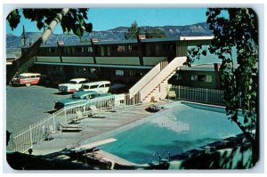 c1950's Turquoise Motel & Restaurant Swimming Pool Cortez Colorado CO Postcard