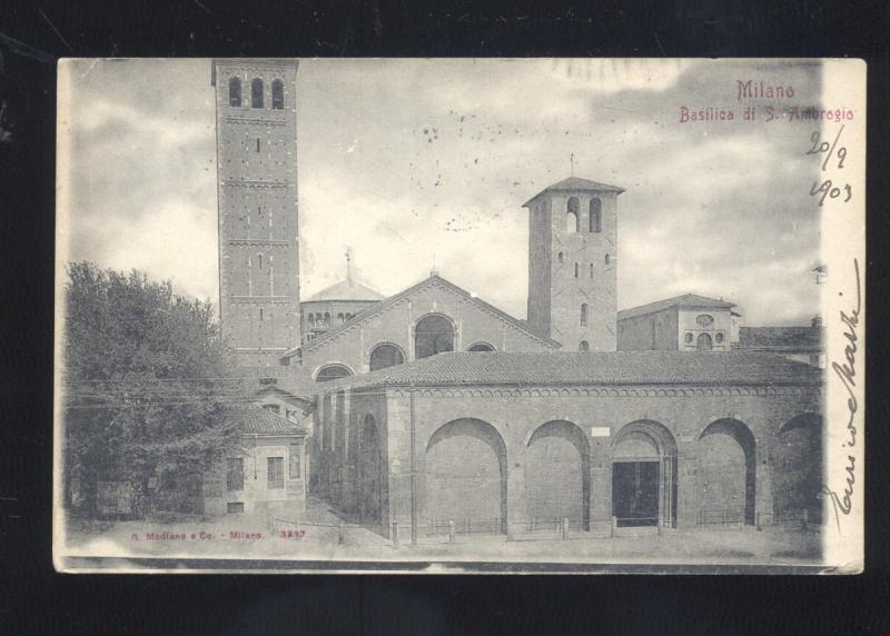 MILANO ITALY BASILICA DI S. AMBROGIO ITALIA ANTIQUE VINTAGE POSTCARD