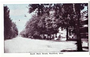 Old ROCKFORD Ohio Postcard MAIN STREET Celina Mercer Co