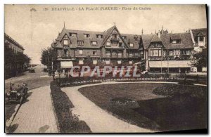 Old Postcard Deauville flowered beach Place du Casino