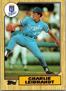 1987 Topps Baseball Card Charlie Leibrandt Kansas City Royals sk18085