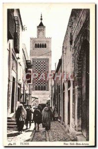 Old Postcard Tunis Rue Sidi Ben Arous