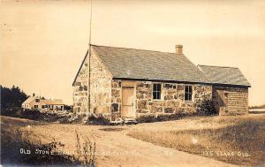 Bay Point ME Old Stone School House 135 Yrs. Old RPPC Postcard