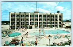 LAKE PLACID, New York NY ~ Swimming Pool HOTEL MARCY ca 1960s-70s  Postcard