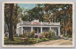 State View~Grand Forks North Dakota~Riverside Park Pavilion~Vintage Postcard