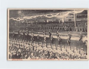 Postcard Soldiers Parade Procession Scenery Vintage Picture