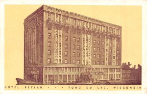 Fond Du Lac, WI Wisconsin  HOTEL RETLAW  Roadside 1953 Vintage Postcard