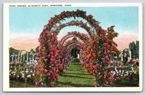 Hartford Connecticut~Rose Arbors At Elizabeth Park~Trinity Stationery~Vintage PC