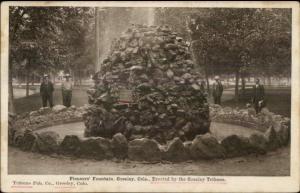 Greeley CO Pioneers' Fountain c1910 Postcard