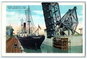 1931 Locks Industrial Canal Mississippi River New Orleans Louisiana LA Postcard