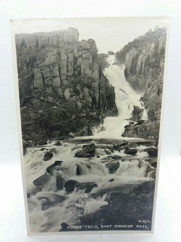 Vintage Rp Postcard Ogwen Falls Nant Ffrancon Pass Real Photo