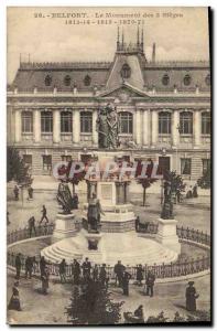 Old Postcard Army War of 1870 Belfort Monument of the 3 Seats