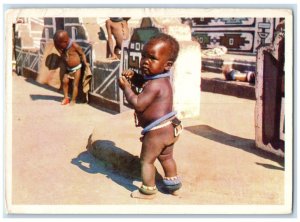 1973 Kids in the Street Tribal Life North of Pretoria South Africa Postcard