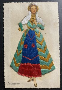 Mint Spain Silk Thread Postcard Costume Series Salamanca