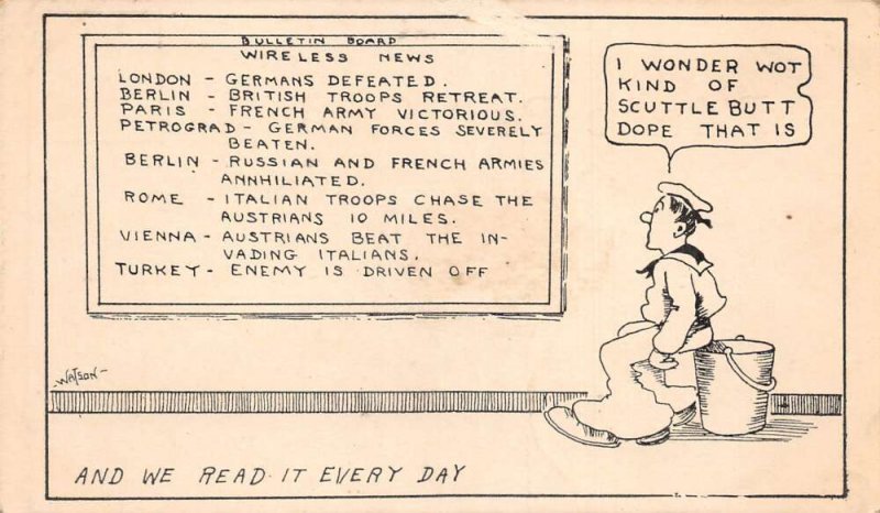 Military Greetings WW2 Wireless New Humor Vintage Postcard AA71224