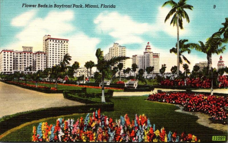 Florida Miami Bayfront Park Flower Beds