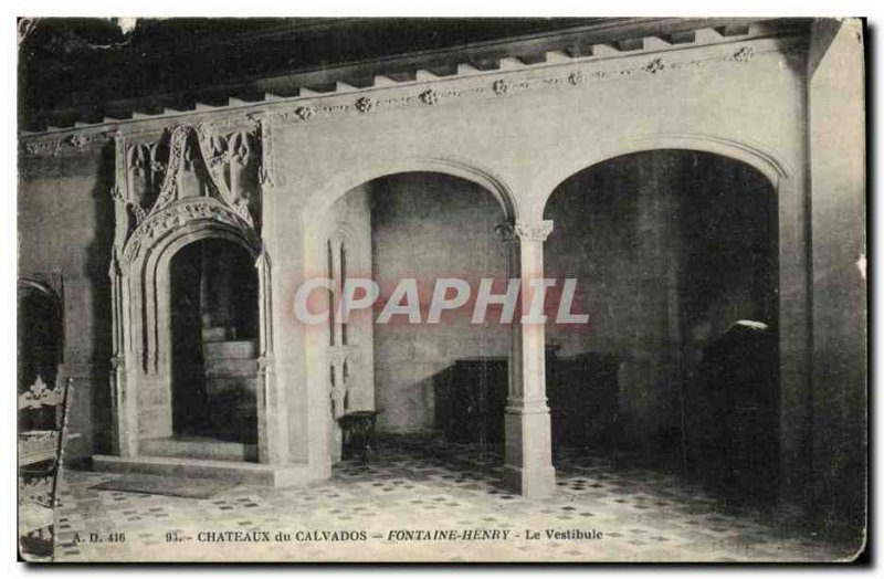 Postcard Old Chateaux Du Calvados Fontaine Henry Hallway