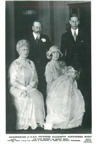 Christening of Princess Elizabeth Alexandra Mary king George queen Mary postcard