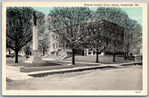 Greenville Missouri 1940s Postcard Wayne County Court House