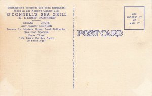 Washington DC O'Donnell's Sea Grill Multi-Views Linen Postcard