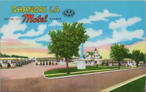 Postcard Shangri Motel Dodge City Kansas KS