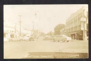 RPPC CANBY OREGON DOWNTOWN STREET SCENE OLD CARS REAL PHOTO POSTCARD