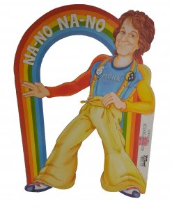 Mork From Ork Robin Williams 1979 Original Diecut Wall Artwork Retro Mod Rainbow