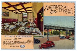 c1940 Multi-View Stones Restaurant Marshalltown Iowa IA Vintage Antique Postcard