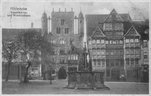 Germany 1929 Hildesheim Tempelherren Wedekindhaus Fountain vintage postcard
