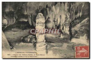 Old Postcard The Ardeche Picturesque Interior of the famous caves of Saint Ma...