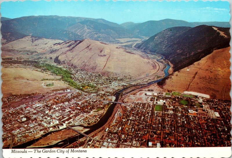 Garden City Missoula Aerial View Montana Postcard Bob Anderson Kalispell Dexter