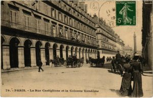 CPA PARIS 1e - La Rue Castiglione et Colonne Vendome (77056)