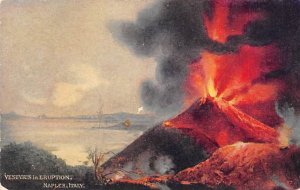 Vesuvius in Eruption In Bay of Naples View Postcard Backing 