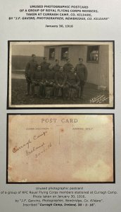 Mint Real Picture Postcard Royal Flying Corps  Members Curragh Camp Ireland RFC