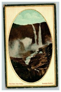 Vintage 1910's Postcard Panoramic View Twin Falls Yoho Valley Rockies in Canada