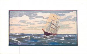 Belgian Congo Shipping Company navigation sailing vessel artist postcard 1920s