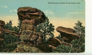 Postcard Early View of Mushrooms (Rocks) , Garden of the Gods , CO.