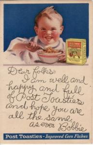 Advertising  POST TOASTIES CORN FLAKES, Cereal  postcard