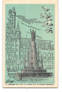 Quebec Canada Vintage Artist Signed Postcard Monument De La Foi