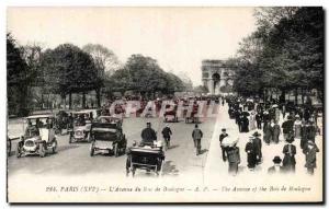 Old Postcard Paris L & # 39Avenue the Bois de Boulogne Automotive Arc de Trio...