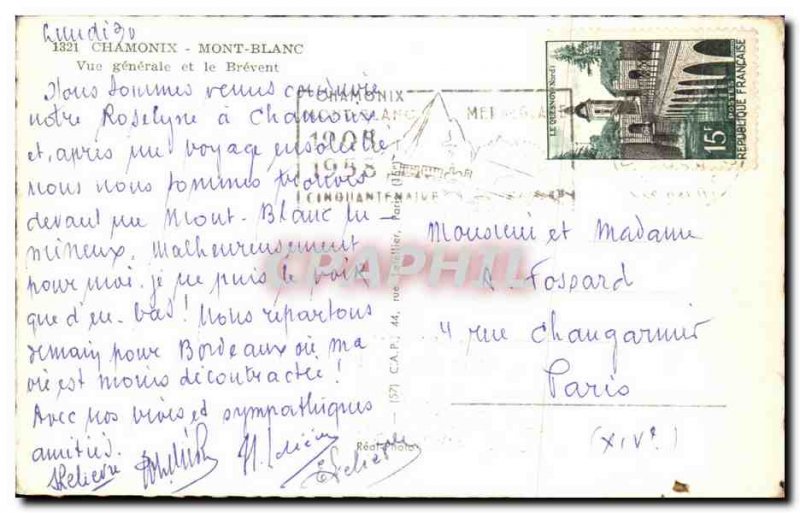 Old Postcard Chamonix General view and the Brevent