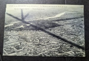 Mint 1914 France RPPC Aviation Postcard Lyon France Aerial View