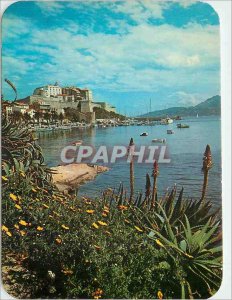 Modern Postcard Panorama of Corsica Citadel view of the public garden