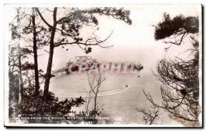 Usa Old Postcard Old pier from the woods Weston supermare