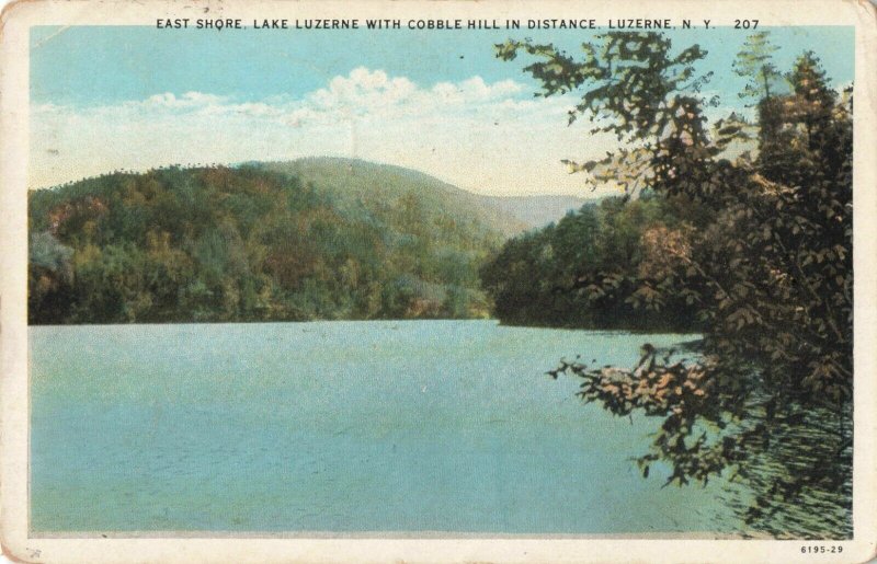 Postcard East Shore Lake Luzerne Cobble Hill Luzerne New York