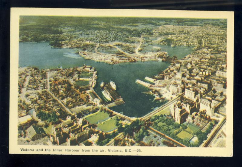 Victoria, British Columbia, Canada Postcard, Aerial View Of Inner Harbour & City